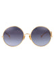 Chloé Gold-Gold-Violet Metal Sunglasses