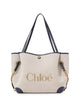 Chloé Beige Cotton Leather Handbag