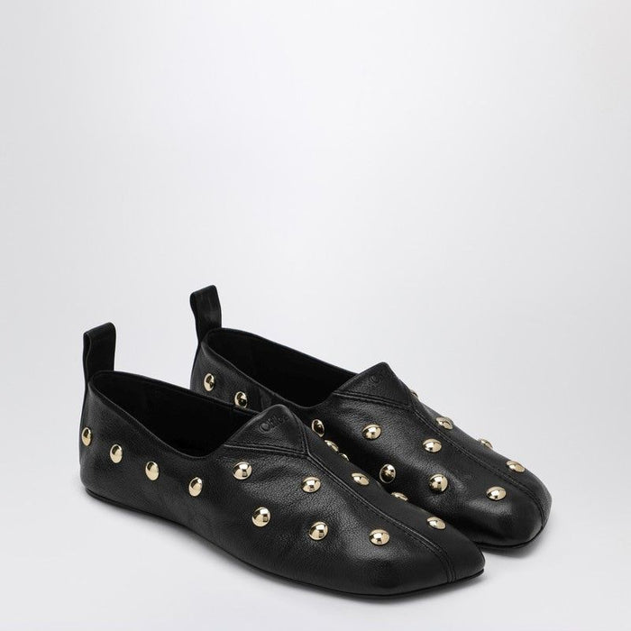 Chloé Black Rita Ballerinas In Studded Leather