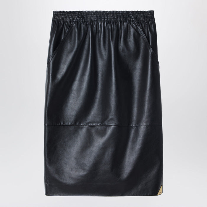 Chloé Black Pencil Skirt In Plongé Nappa Leather