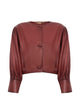 Chloé Cropped Collarless Jacket In Plongé Nappa Leather