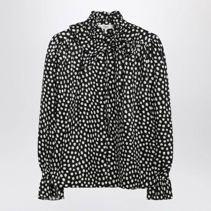 Chloé Polka-Dot Silk Blouse