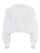 Chloé Short Top With Ruffles In Cotton Voile And Lace