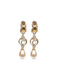 Chloé Brass & Glass Pearl Pendent Earrings