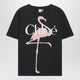Chloé Black Baby-Fit T-Shirt With Logo And Flamingo Print