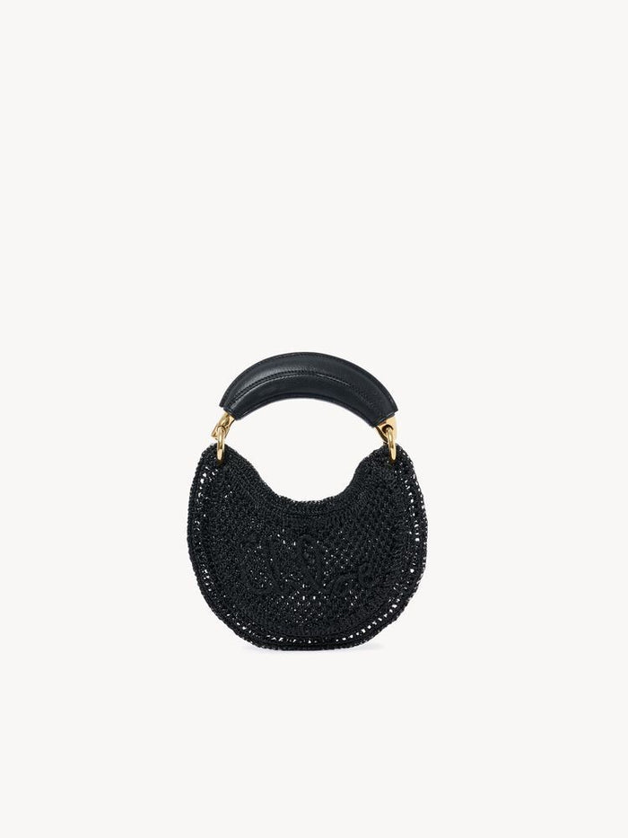 Chloé Black Raffia Mini Summer Banana Handbag