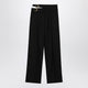 Chloé Black Trousers With Double Belt And Gold Buckles