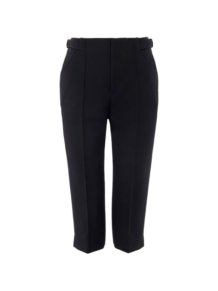 Chloé Black Capri Pants Gold Buckles