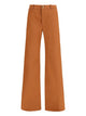 Chloé Flared Cotton Trousers In Nougat Colour