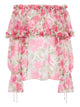 Chloé Puffsleeve Top In Multicolor Silk