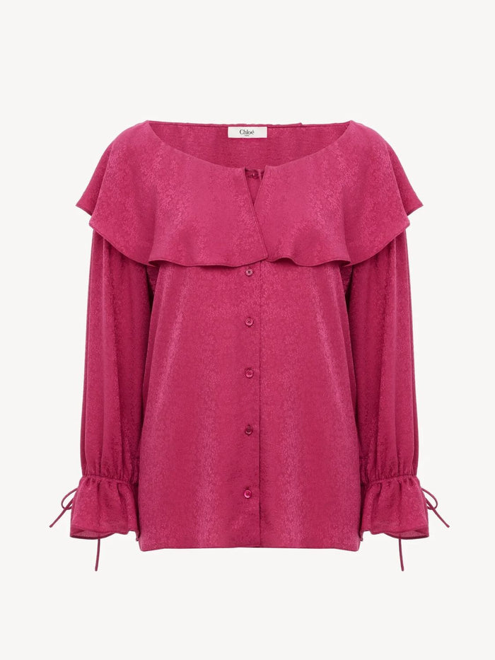 Chloé Tyrian Purple Silk Blouse