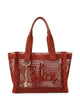 Chloé Red Raffia East-West Summer Banana Shopping Bag