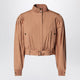 Chloé Ruched Short Cotton Poplin Jacket In Reef Shell