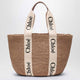Chloé Woody Large Basket Bag With White Ribbon
