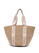Chloé Natural Raffia L Basket Bag Nude Handles