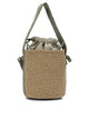 Chloé Natural Raffia Basket Bag With Green Handles
