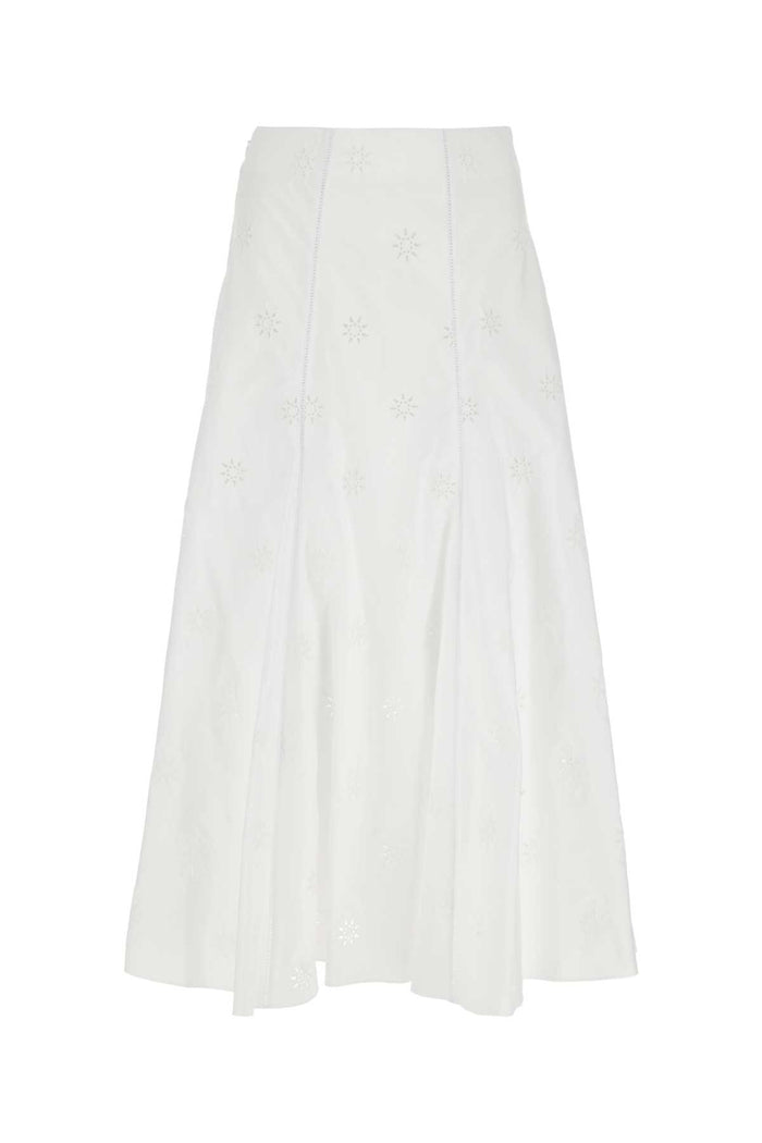 Chloé White Poplin Skirt