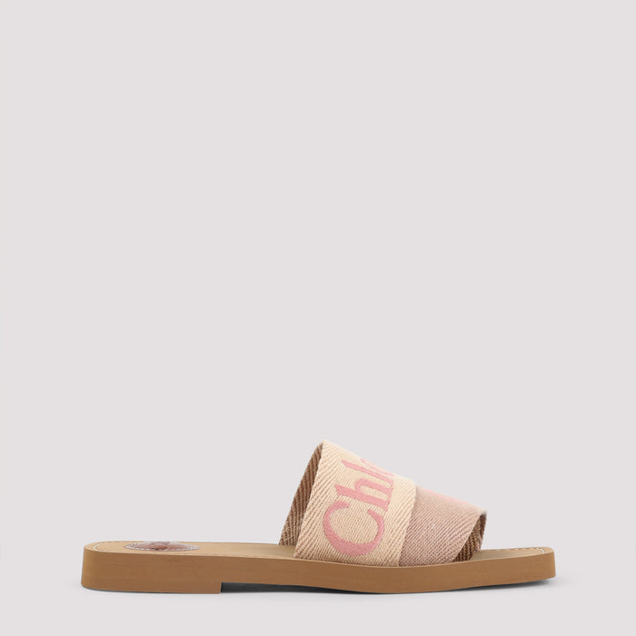 Chloé Woody Flat Sandal Logo Bands