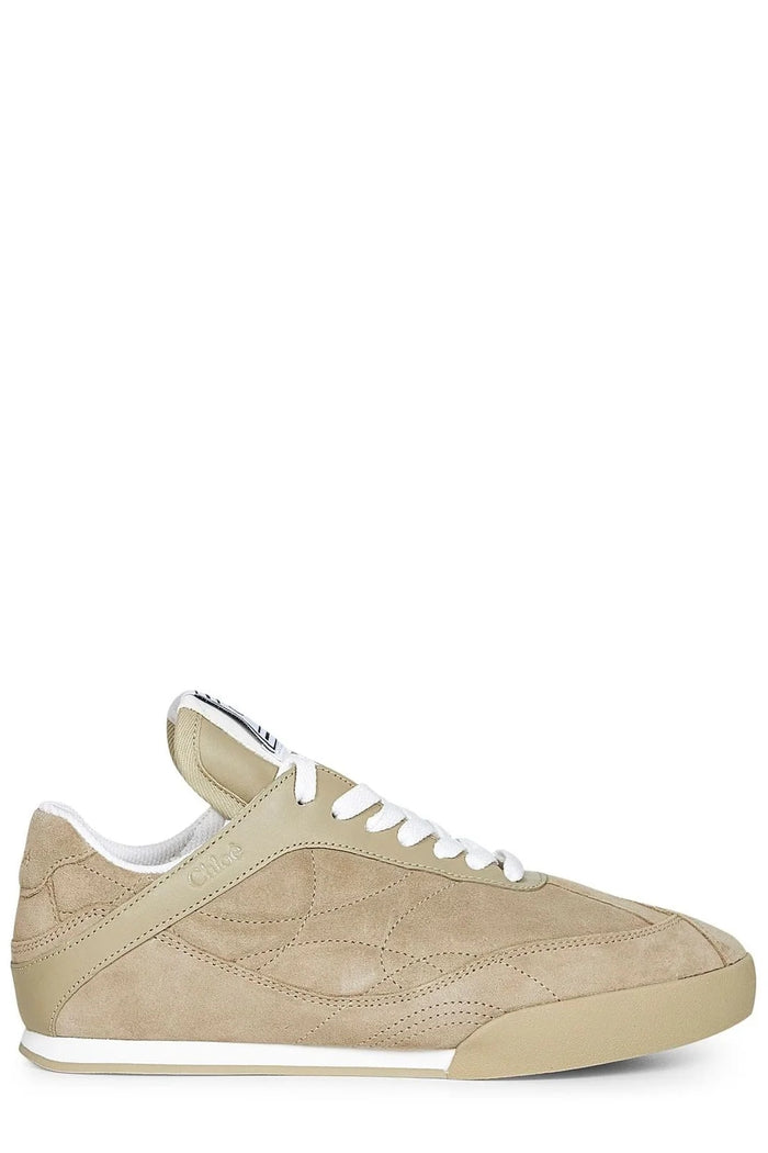 Chloé Kick Pale Khaki Suede Sneakers