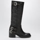 Chloé Dakota Knee-High Biker Boots In Black Leather