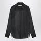 The Frankie Shop Black Peri Semisheer Striped Shirt