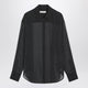 The Frankie Shop Black Peri Semi-Sheer Striped Shirt