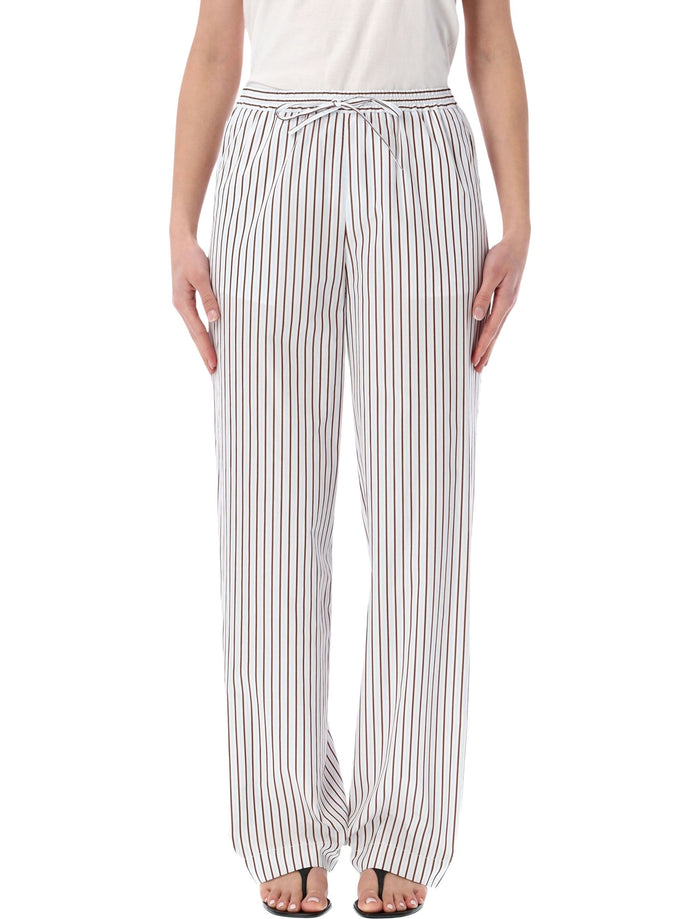 Loulou Loulou Cisco Striped Cotton Poplin Trousers