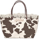 Mc2 Saint Barth Brown Cow Print Fringed Bag
