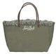 Mc2 Saint Barth Khaki Green Canvas Embroidered Bag