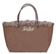Mc2 Saint Barth Brown Faux Suede Logo Bag