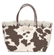 Mc2 Saint Barth Brown Cow Print Fringed Bag
