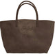 Mc2 Saint Barth Brown Suede Embossed Logo Bag