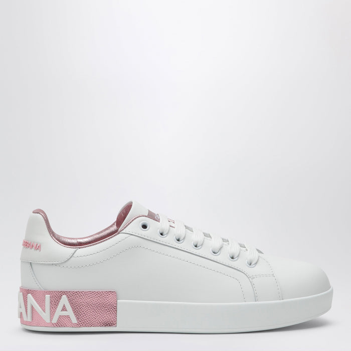 Dolce&Gabbana Portofino White/Pink Leather Sneakers