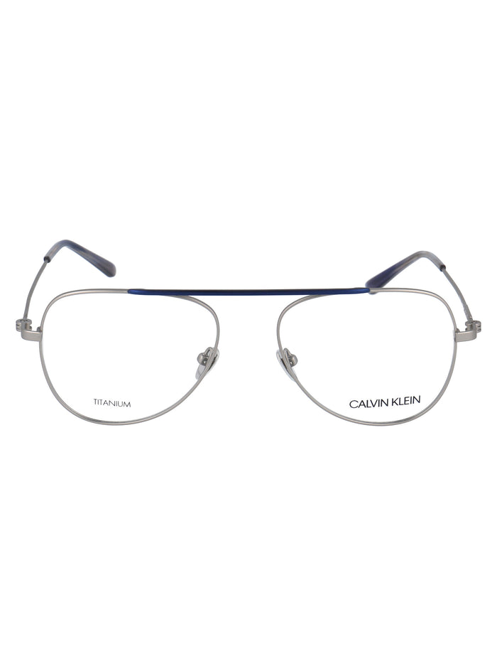 Calvin Klein Satin Silver Metal Optical Glasses
