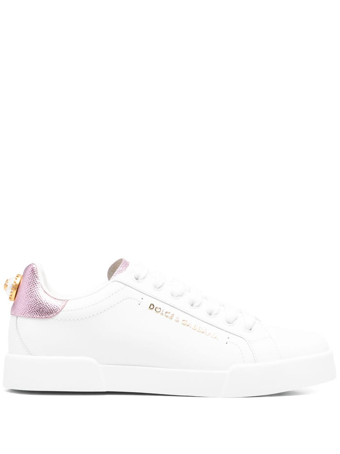 Dolce & Gabbana Portofino Leather Low-Top Sneakers