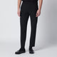 Pt Torino Black Wool-Blend Trousers