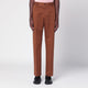 Pt Torino Brown Cotton And Linen Trousers