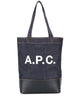A.p.c. Blue Denim And Leather Shopping Bag