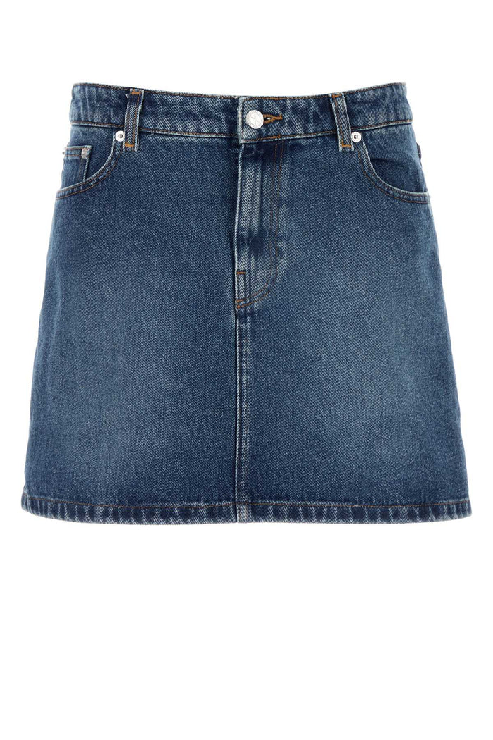 A.p.c. Denim Moss Mini Skirt