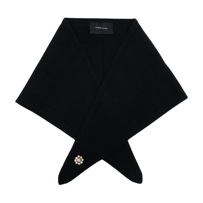 Simone Rocha Cashmere Neckerchief W/ Emb Scarf