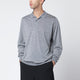John Smedley Light Grey Wool Polo Shirt