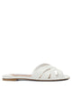 Aquazzura Copacabana White Calf Leather Calf Leather Slides