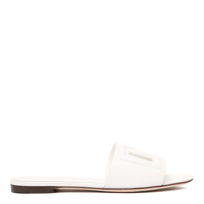 Dolce & Gabbana Dg Logo Leather Flat Slides