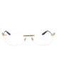 Cartier Eyeglasses Ct0120o 001 Gold Gold Transparent 57/17/145