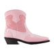 Ganni Low Shaft Embroidered Western Mix Boots - - Synthetic - Pink