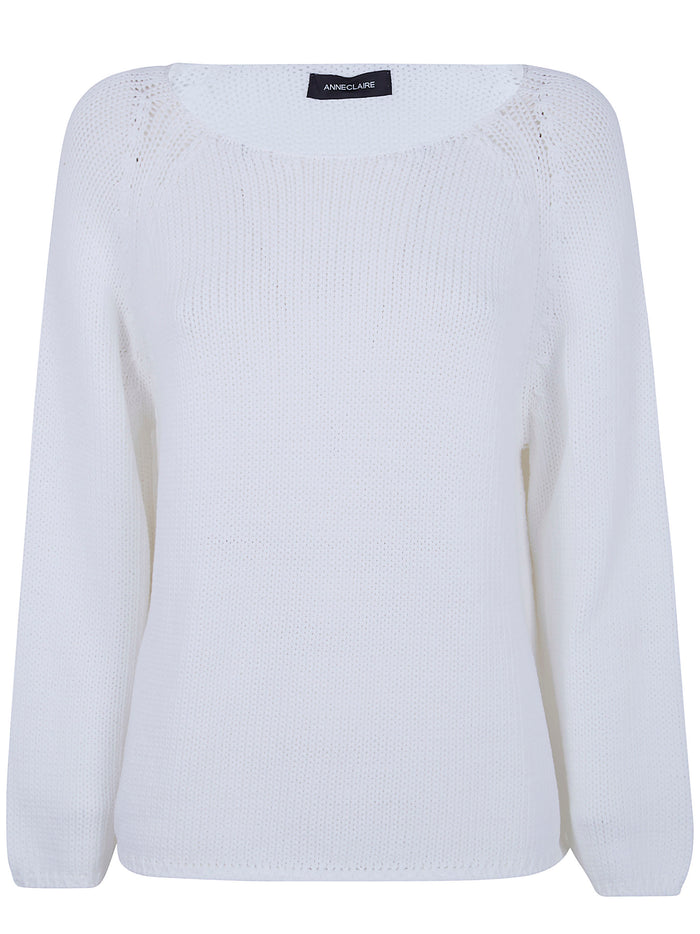 Anneclaire Long Sleeves Boat Neck Sweater