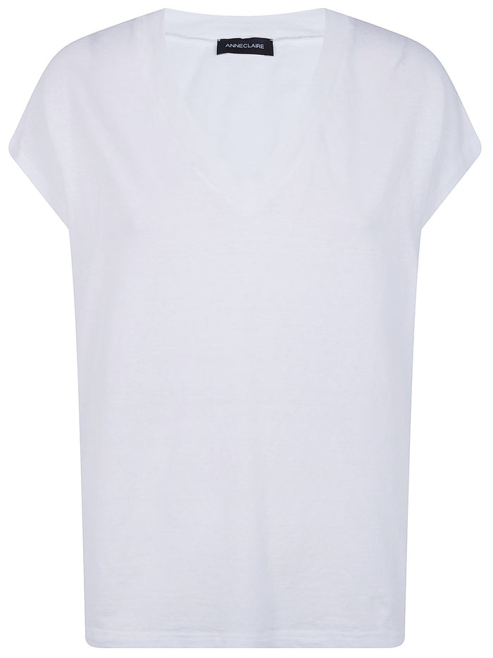Anneclaire Short Sleeves V Neck Sweater