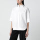 P.a.r.o.s.h. White Cotton Shirt With Pleated Detail