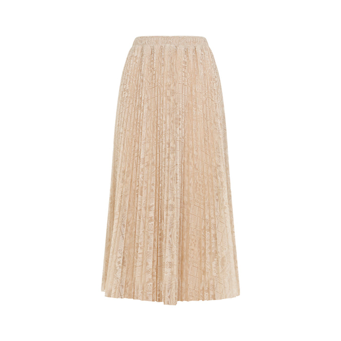 Ermanno Scervino Pink Lace Cotton Midi Skirt