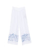 Ermanno Scervino Embroidered Linen Trousers